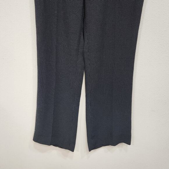 Alex Garfield Geometric Wide Leg Trouser Pants Black Flat Fronts Size 4 - Picture 6 of 11